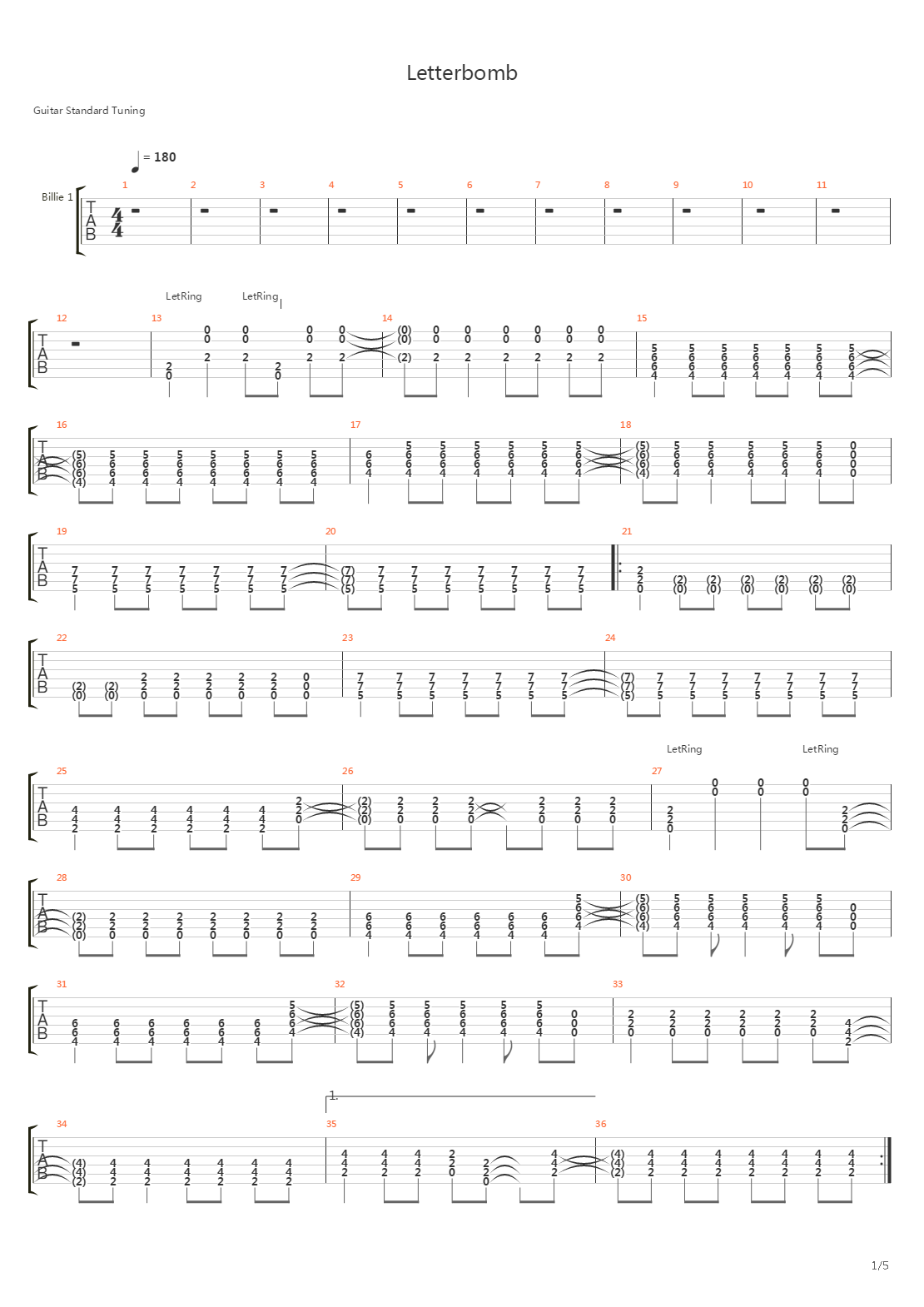 Letterbomb吉他谱