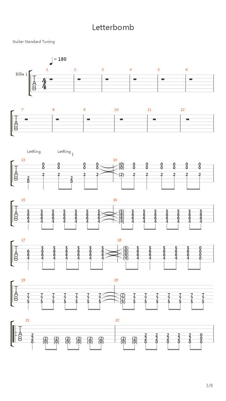 Letterbomb吉他谱