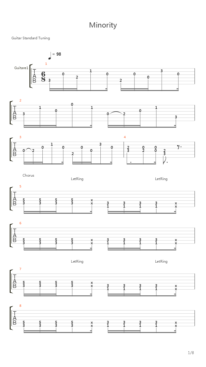Minority吉他谱