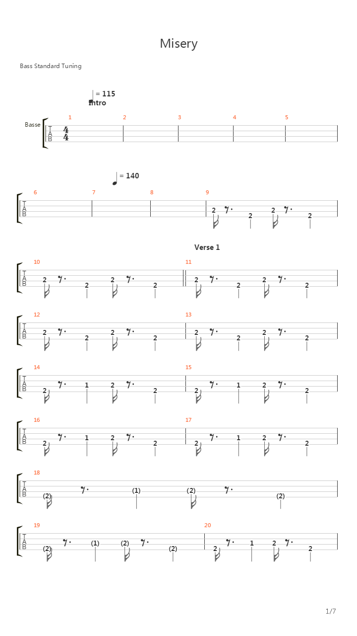 Misery吉他谱