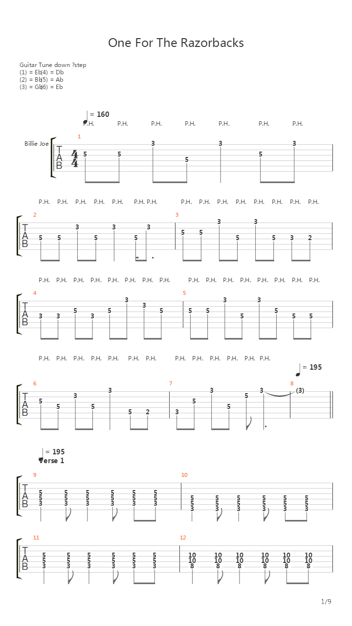 One For The Razorbacks吉他谱