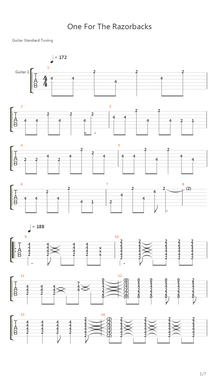 One For The Razorbacks吉他谱