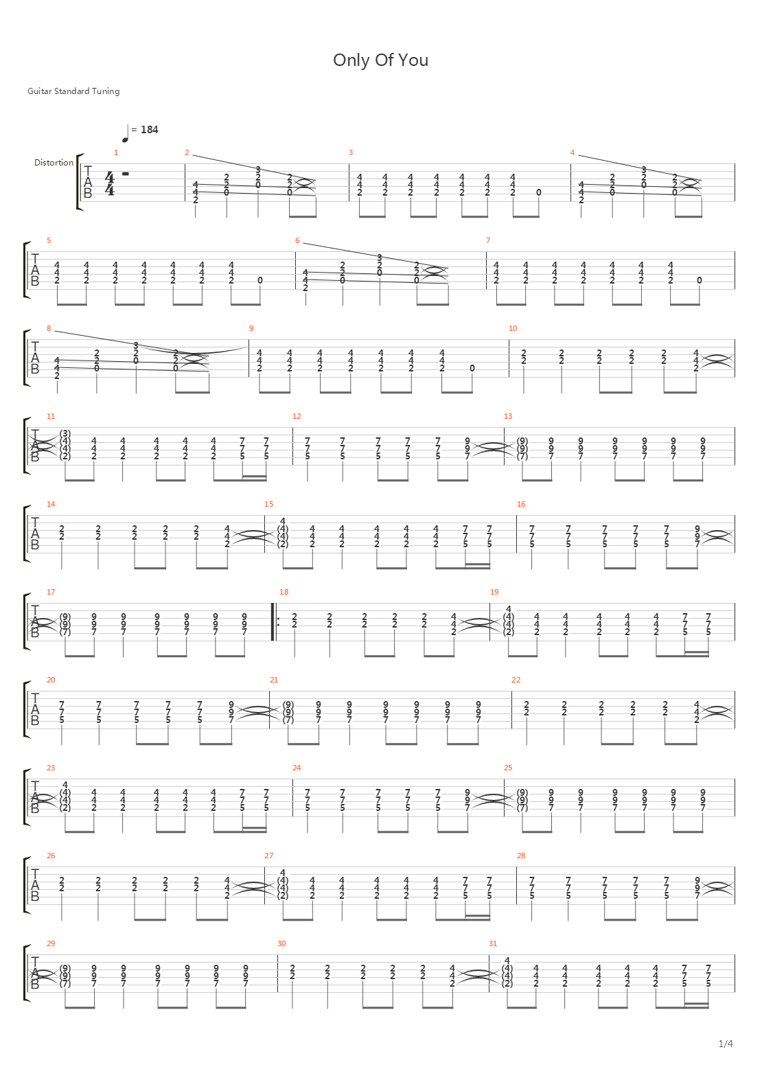 Only Of You吉他谱