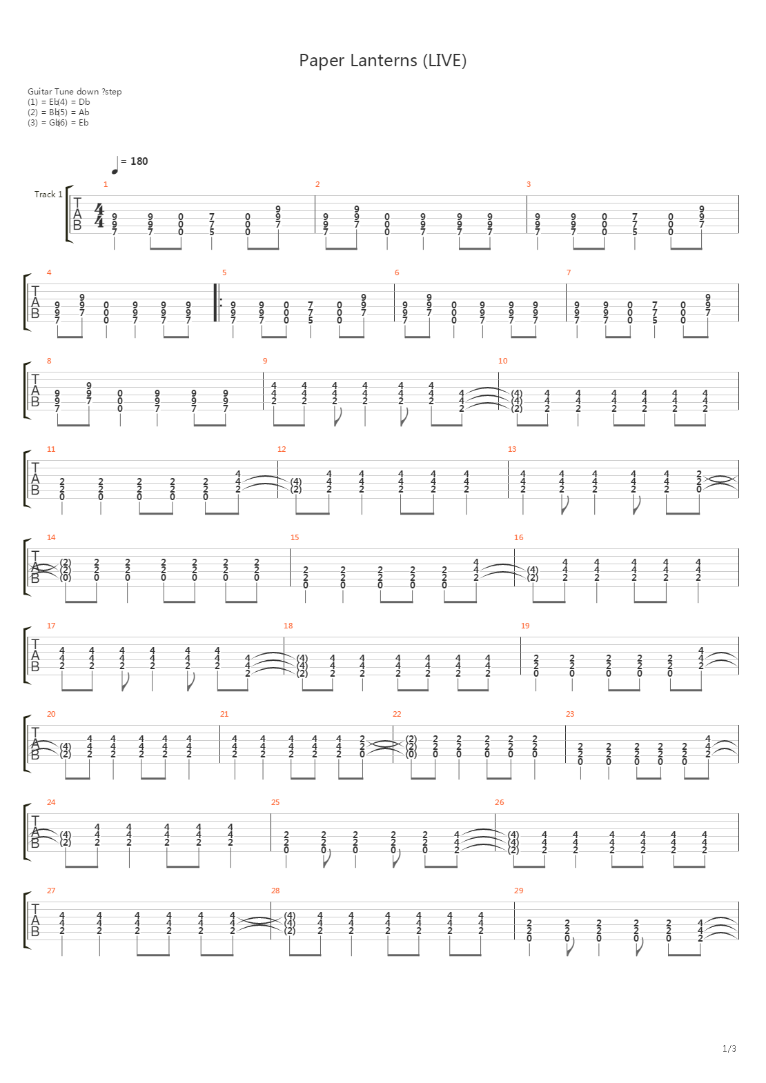 Paper Lanterns吉他谱