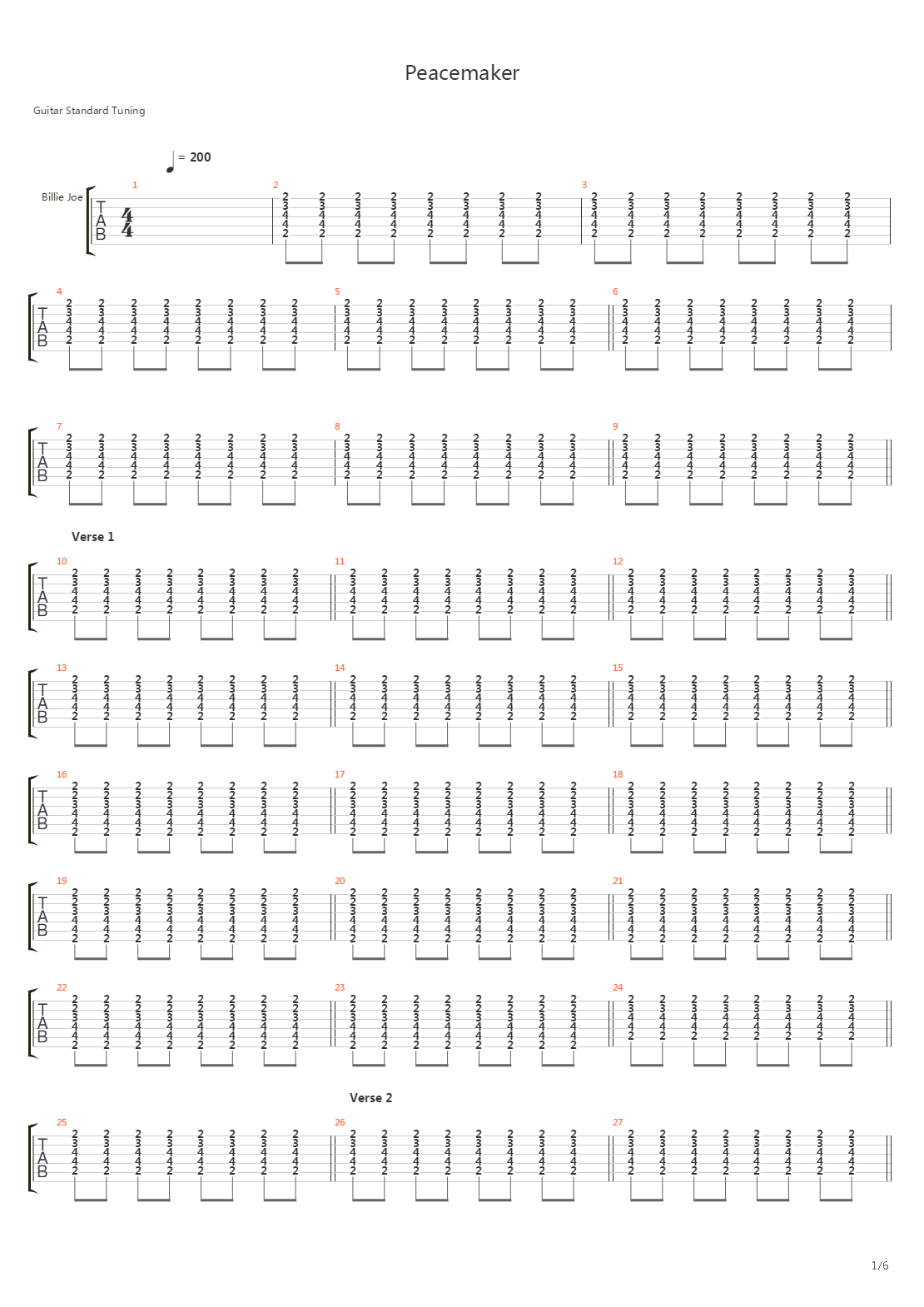 Peacemaker吉他谱