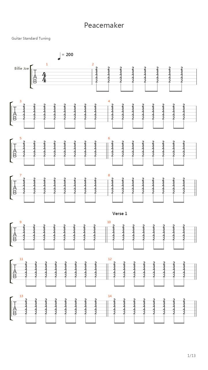 Peacemaker吉他谱