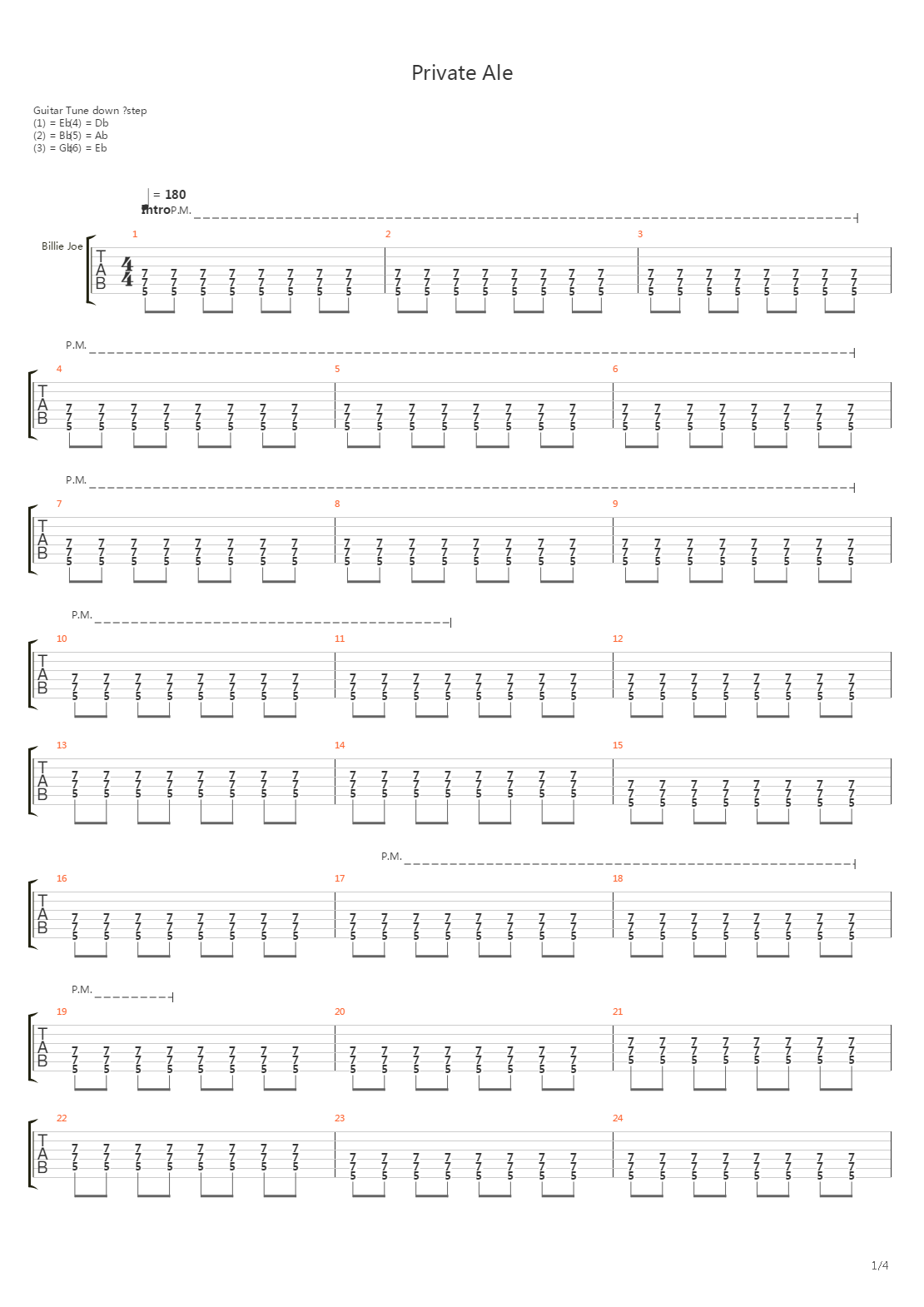 Private Ale吉他谱