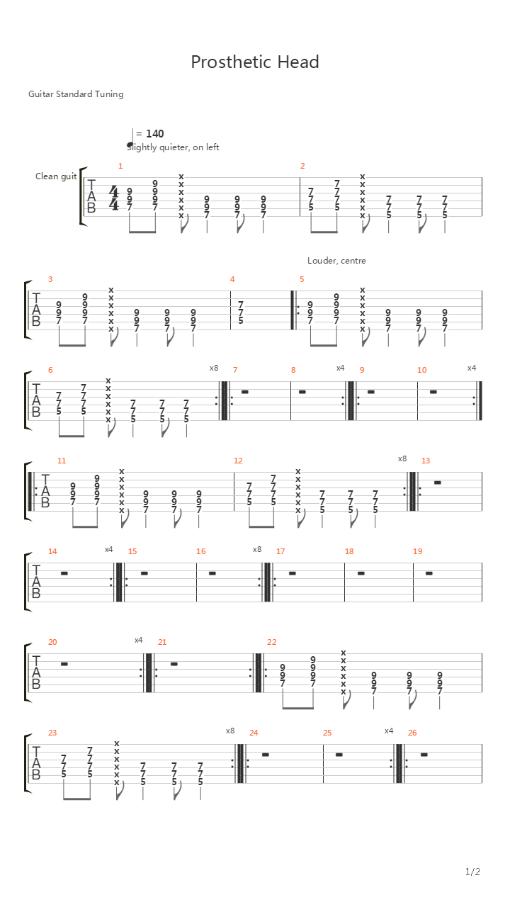 Prosthetic Head吉他谱