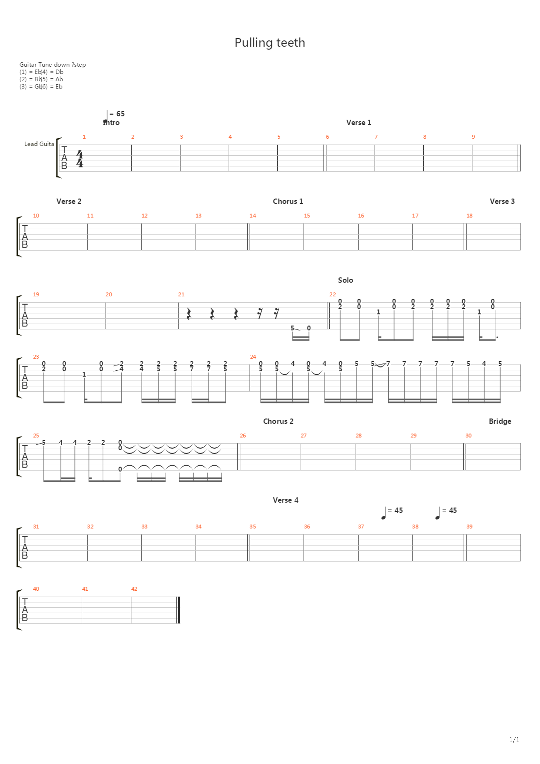 Pulling Teeth吉他谱