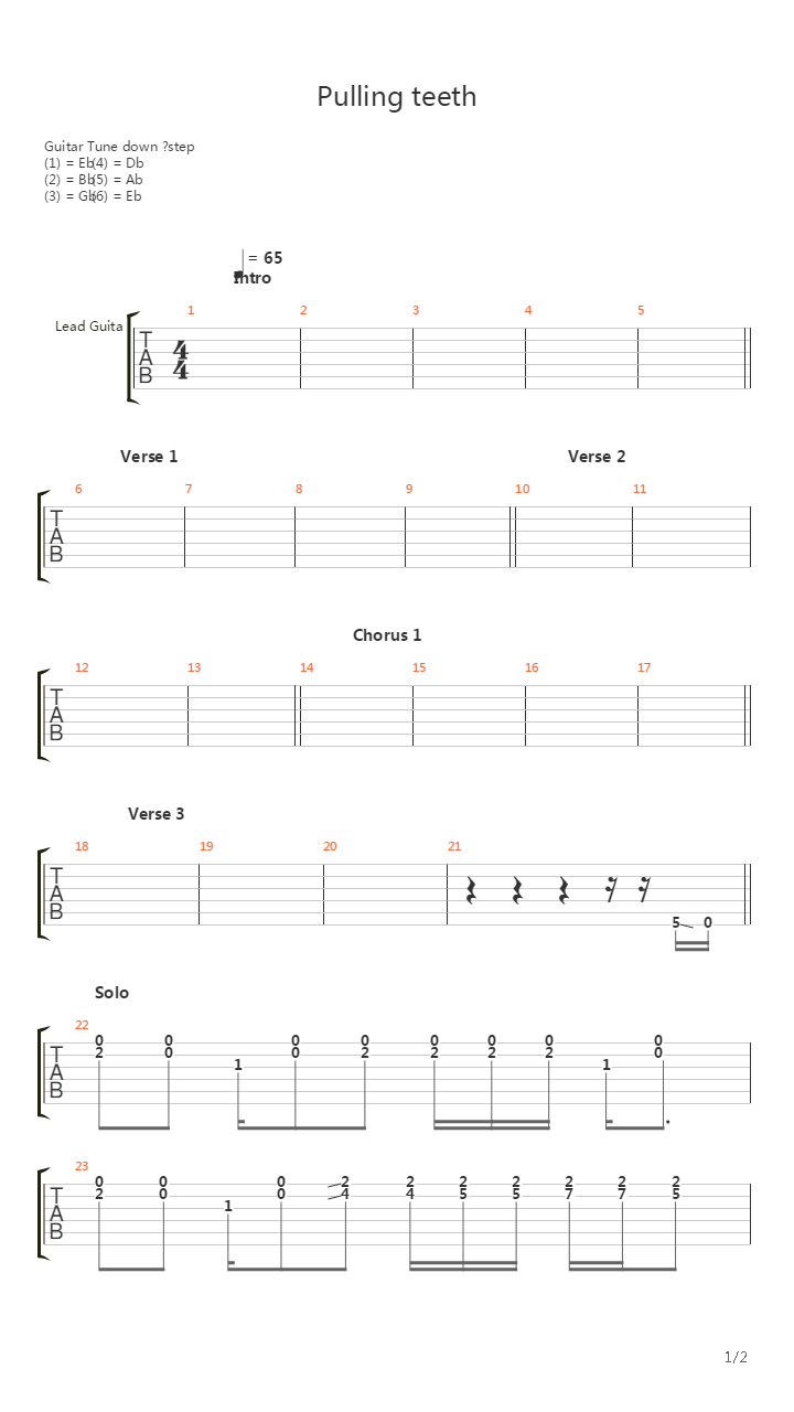 Pulling Teeth吉他谱