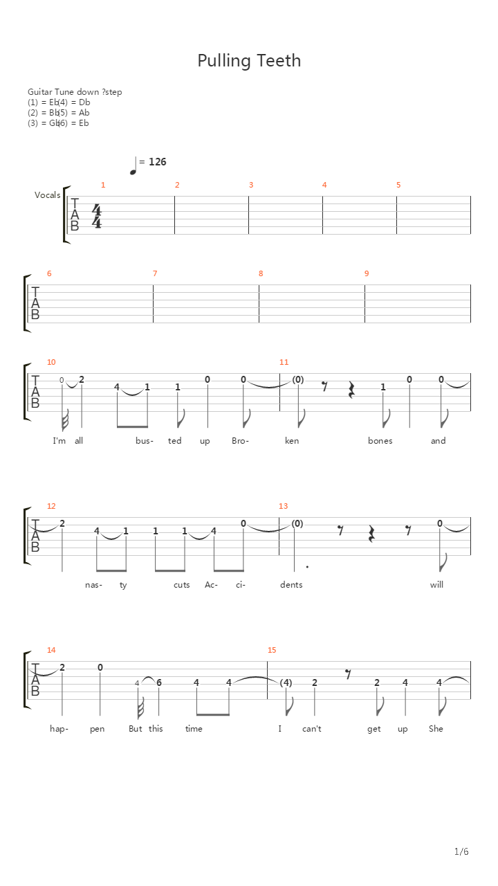 Pulling Teeth吉他谱