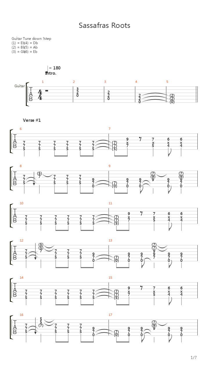 Sassafras Roots吉他谱