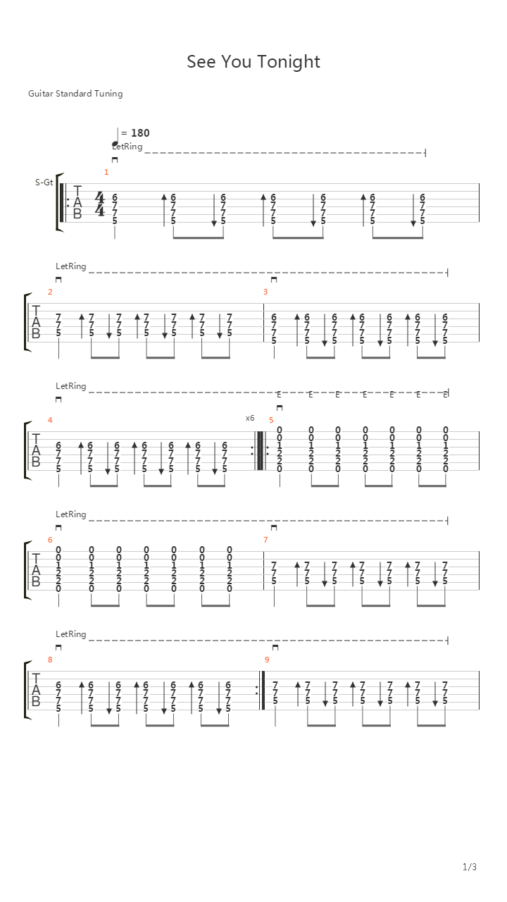 See You Tonight吉他谱