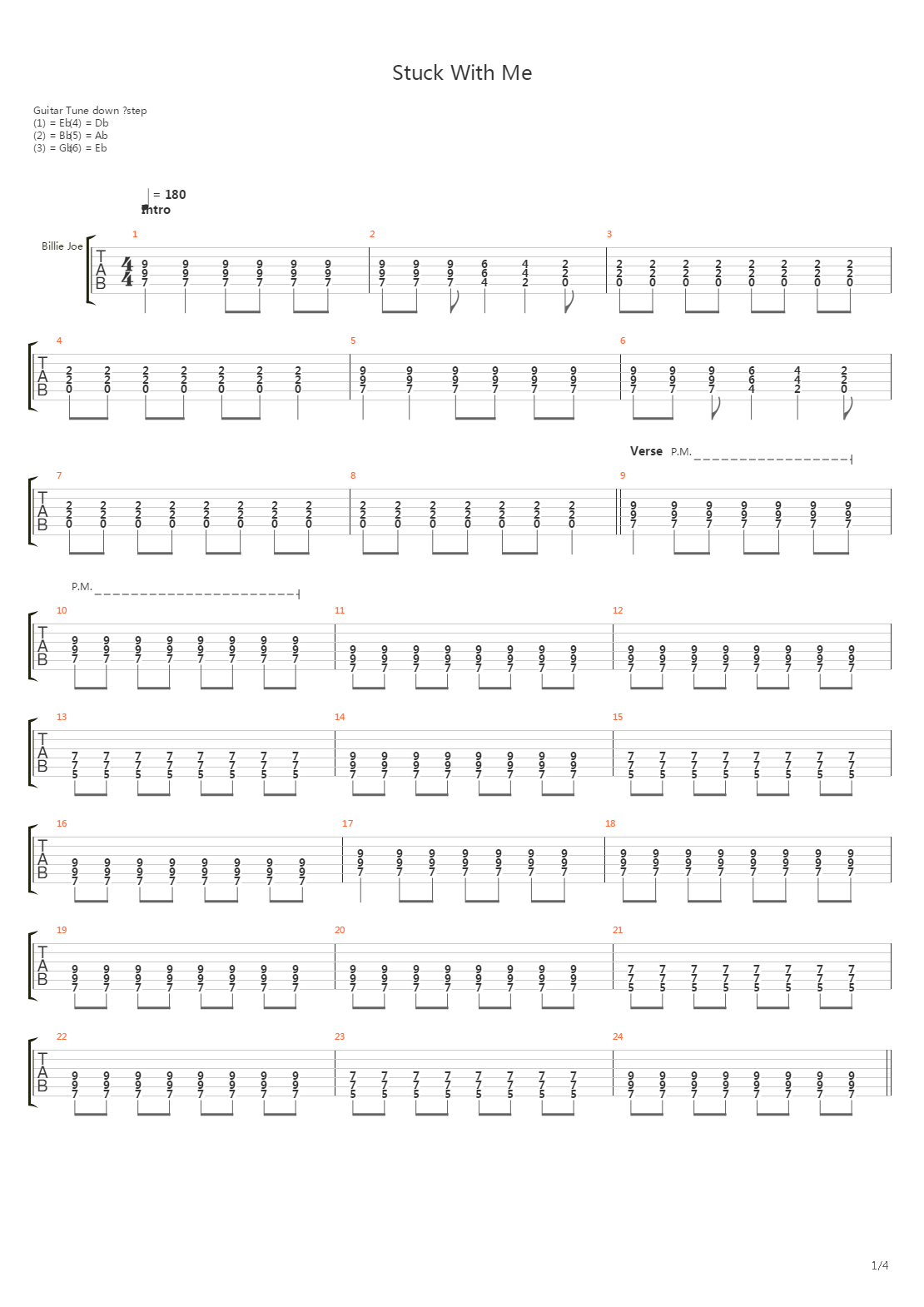 Stuck With Me吉他谱
