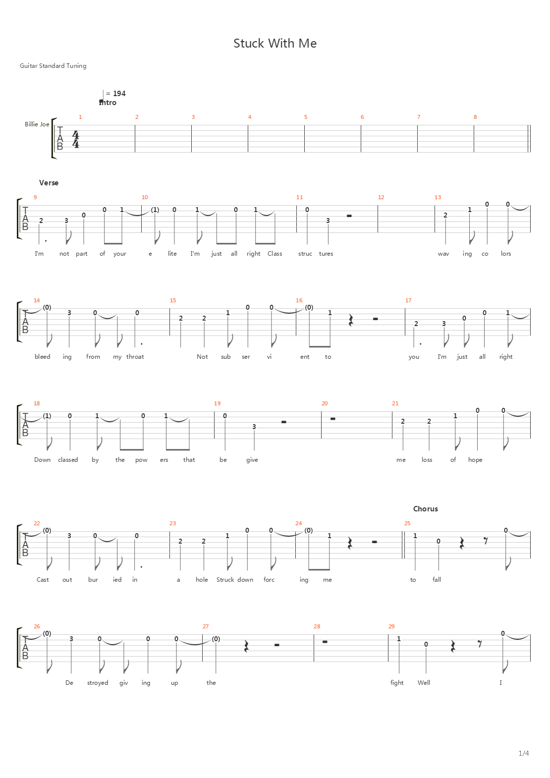 Stuck With Me吉他谱