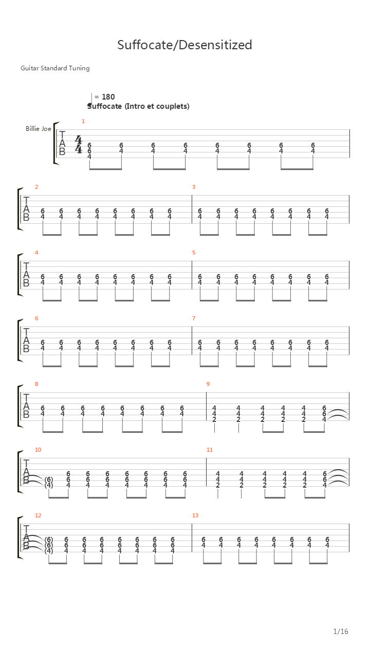 Suffocate吉他谱