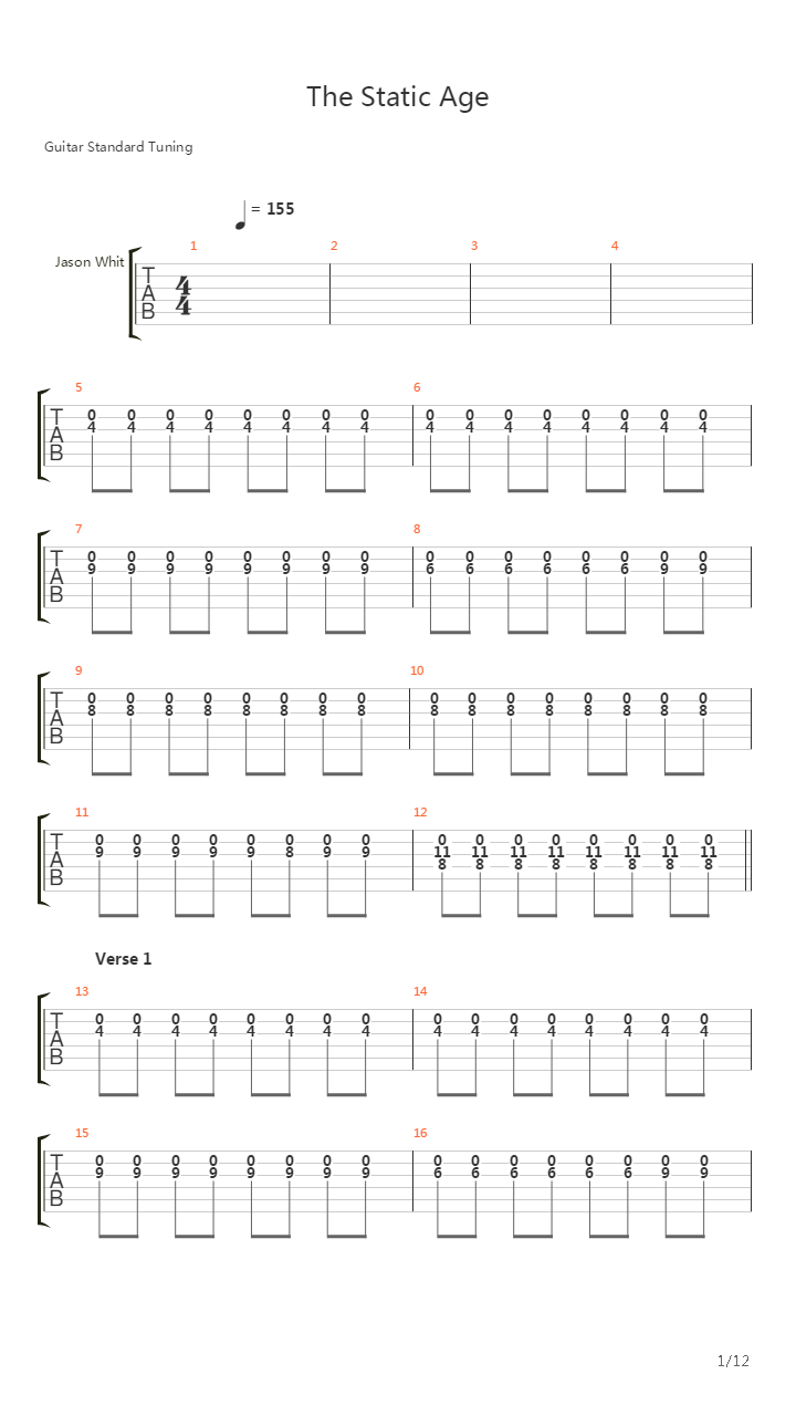 The Static Age吉他谱