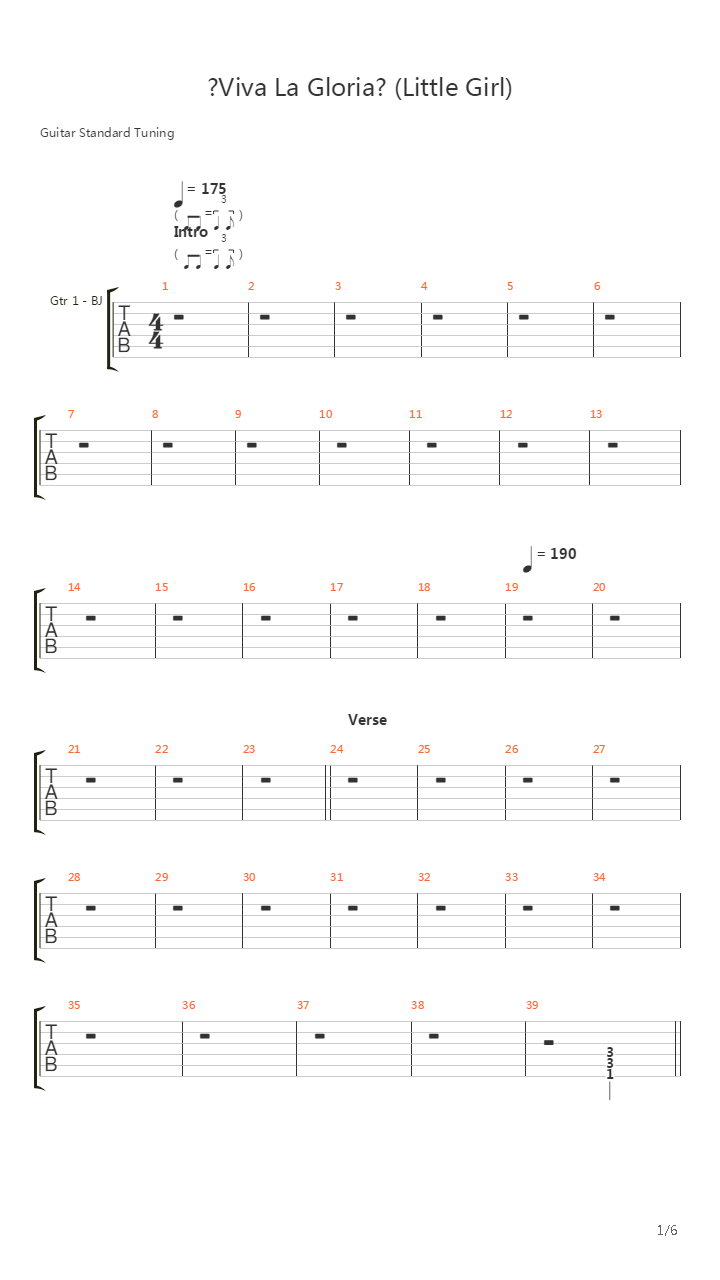 Viva La Gloria Little Girl吉他谱