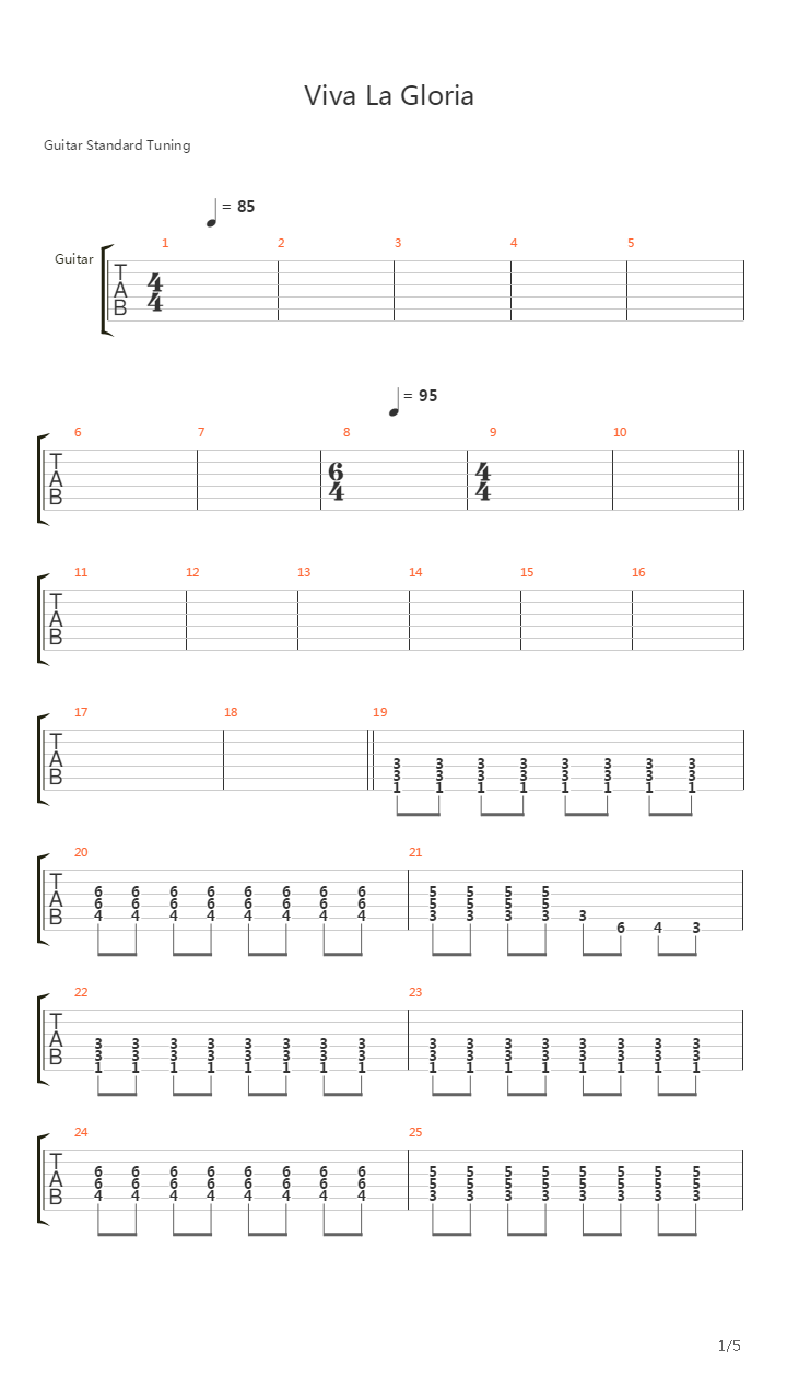 Viva La Gloria Little Girl吉他谱