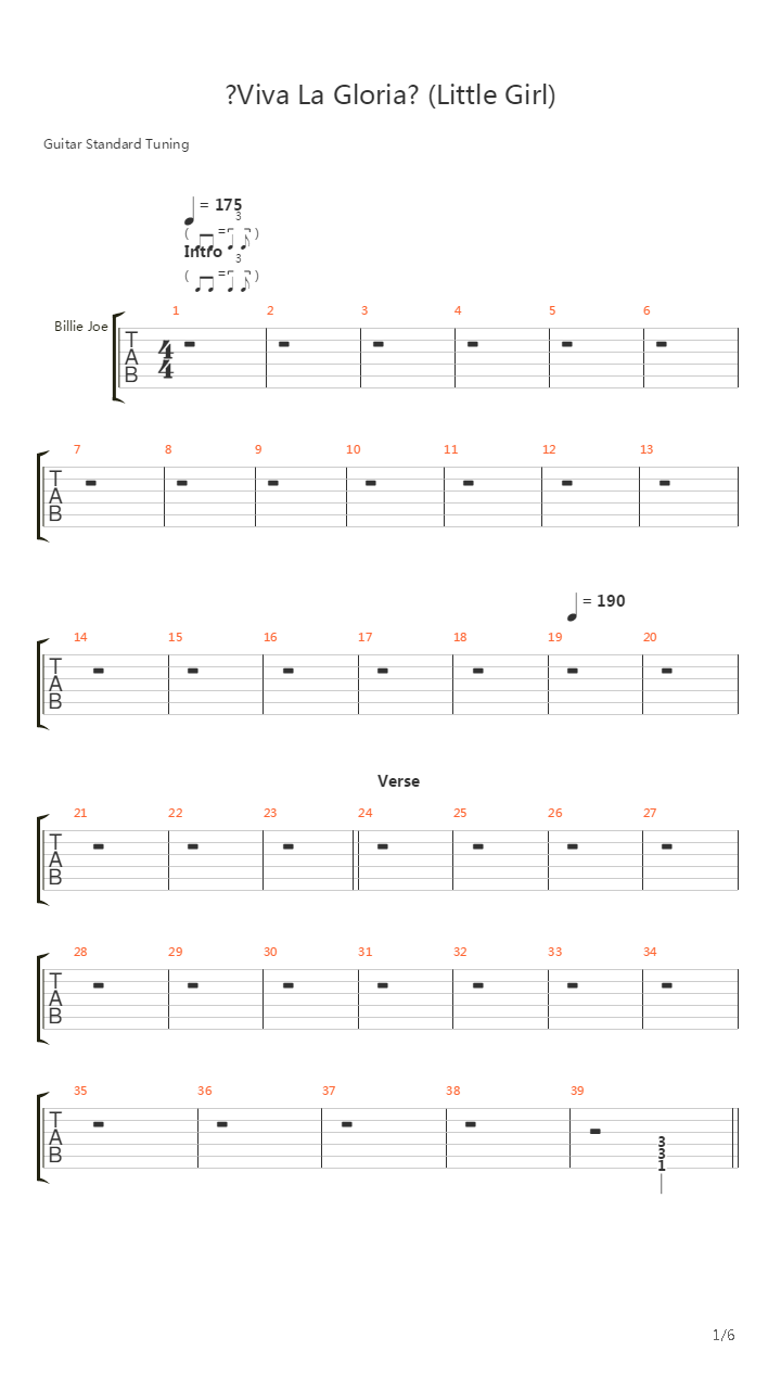 Viva La Gloria吉他谱