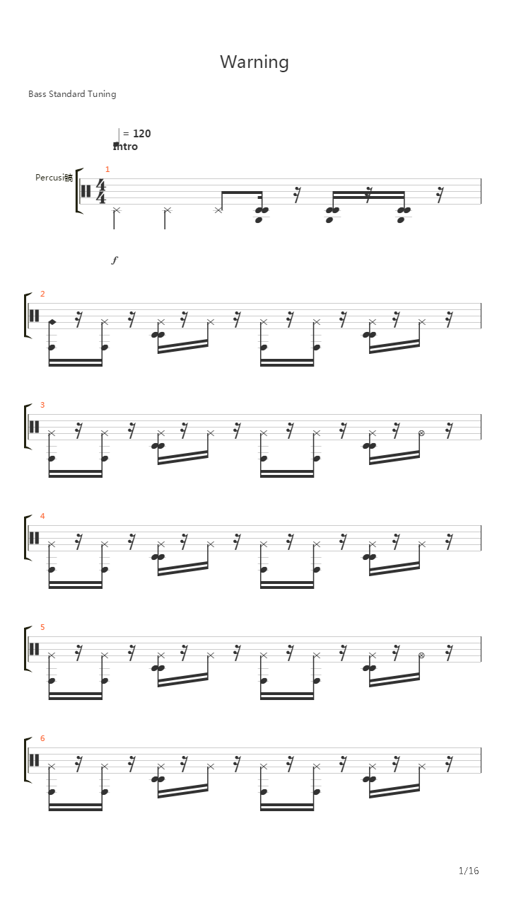 Warning吉他谱