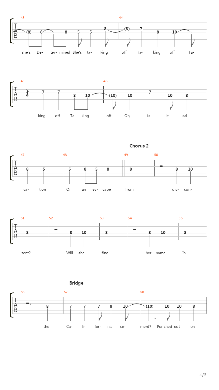 Westbound Sign吉他谱