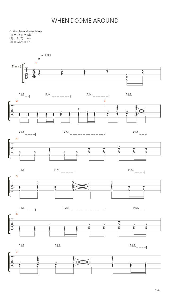 When I Come Around吉他谱