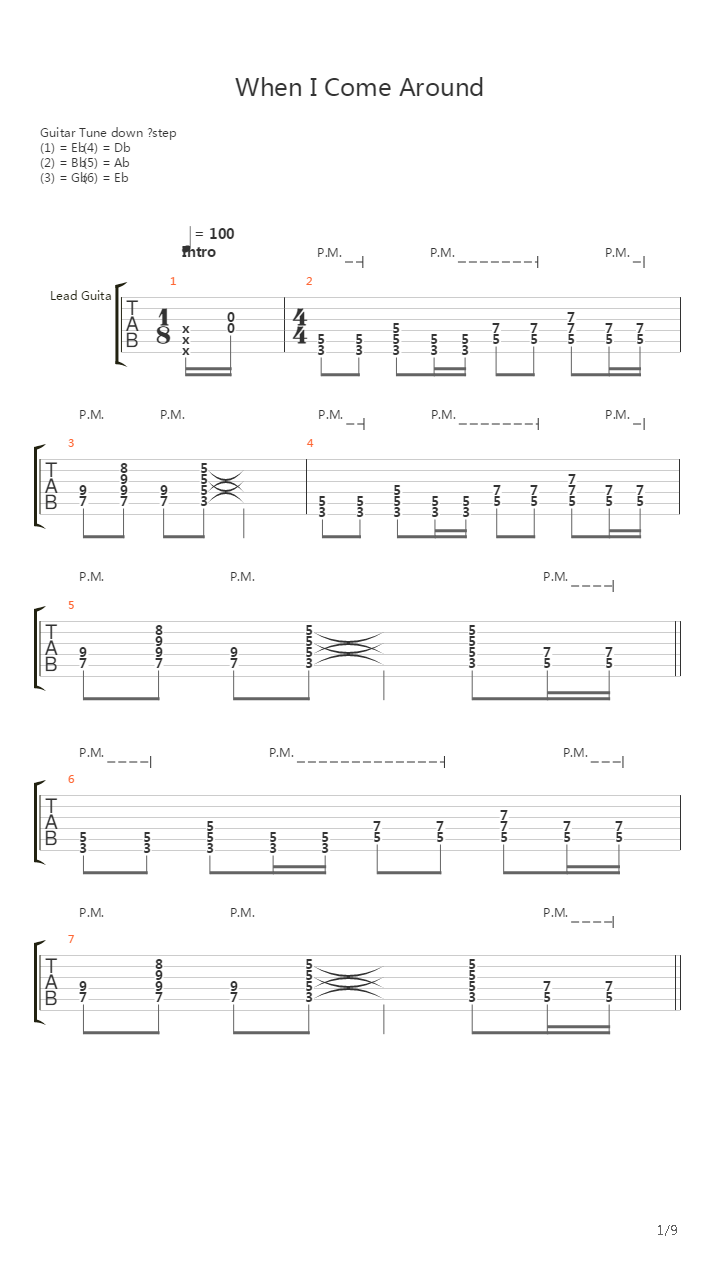 When I Come Around吉他谱