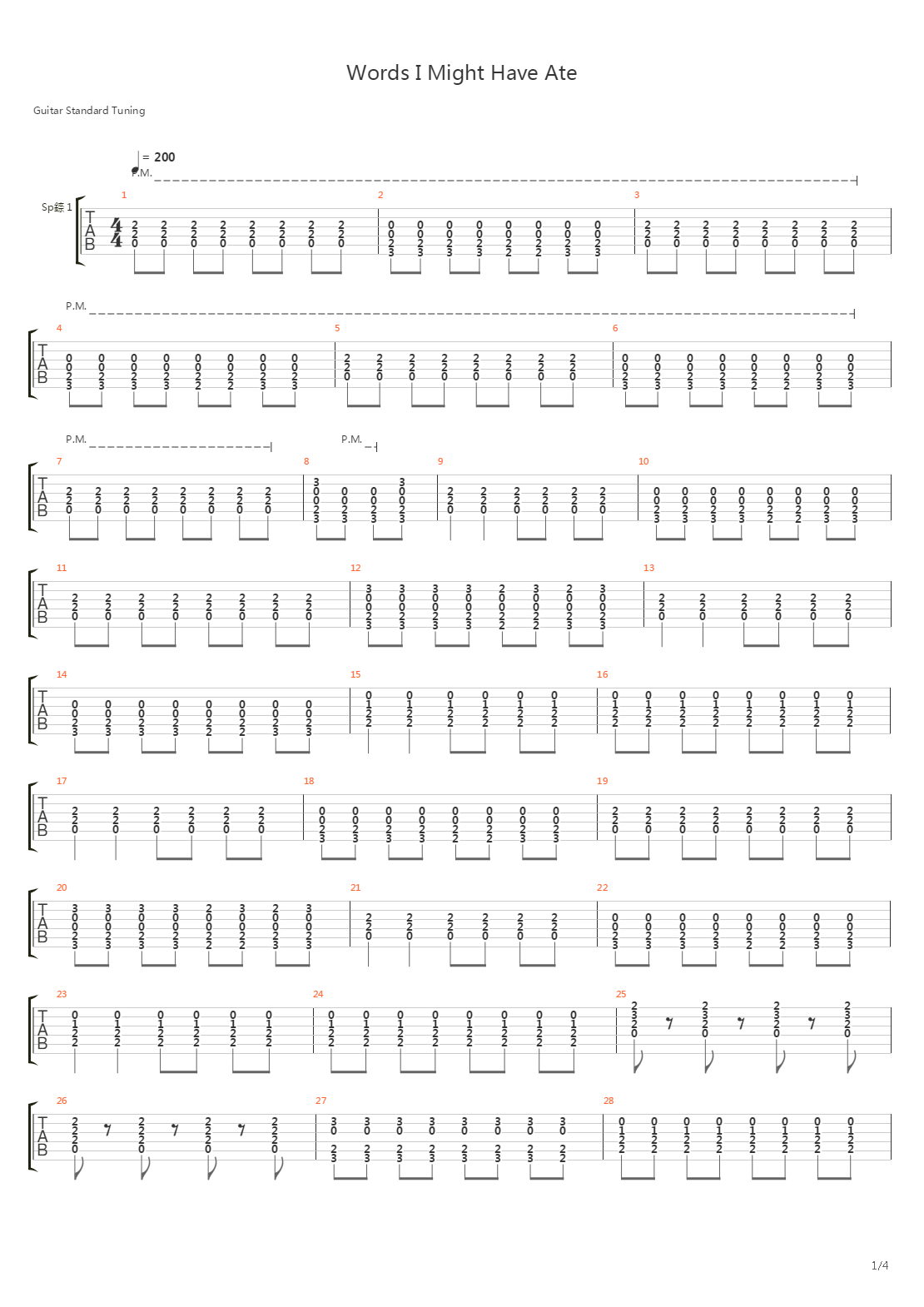 Words I Might Have Ate吉他谱