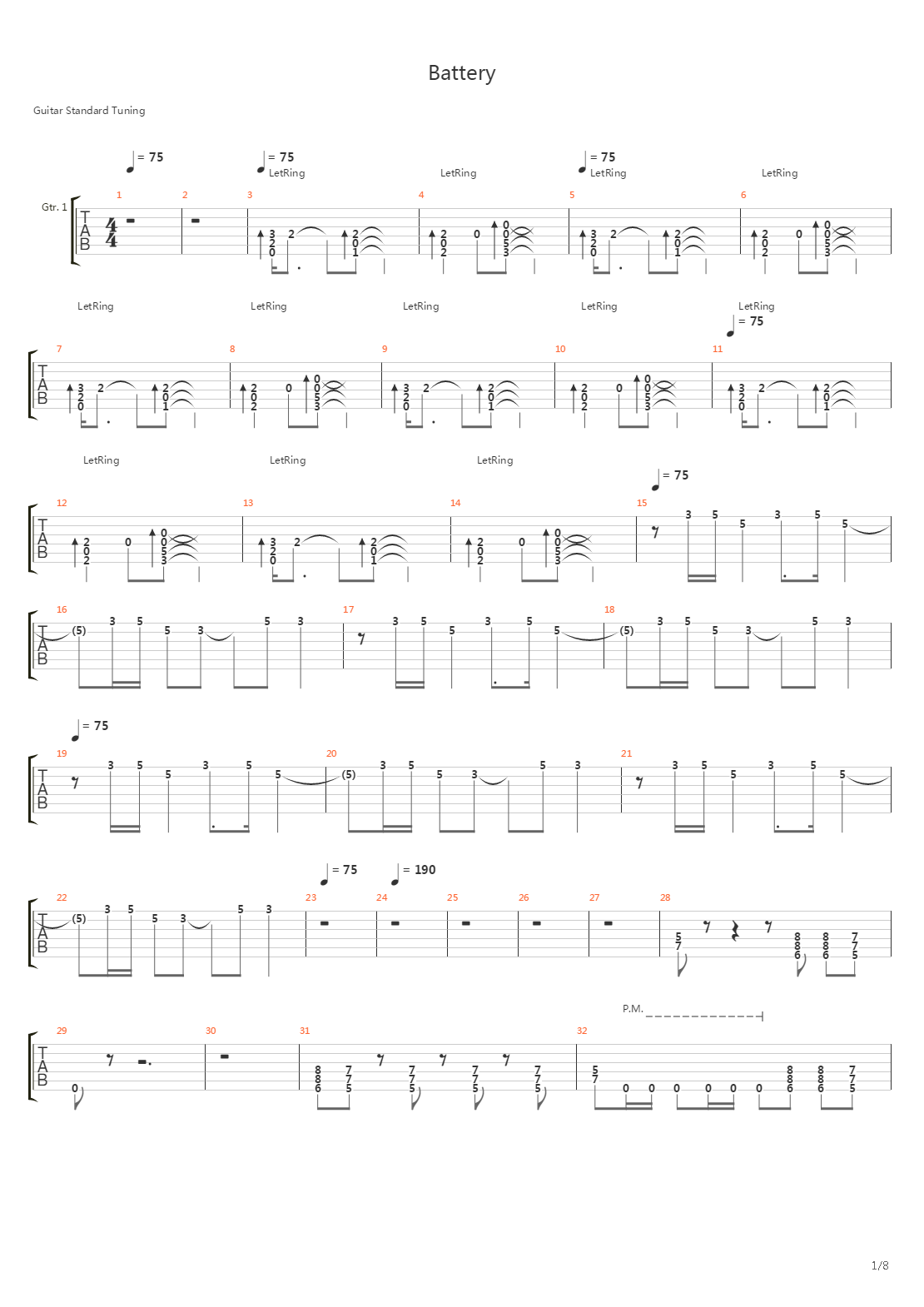 Battery(11)吉他谱