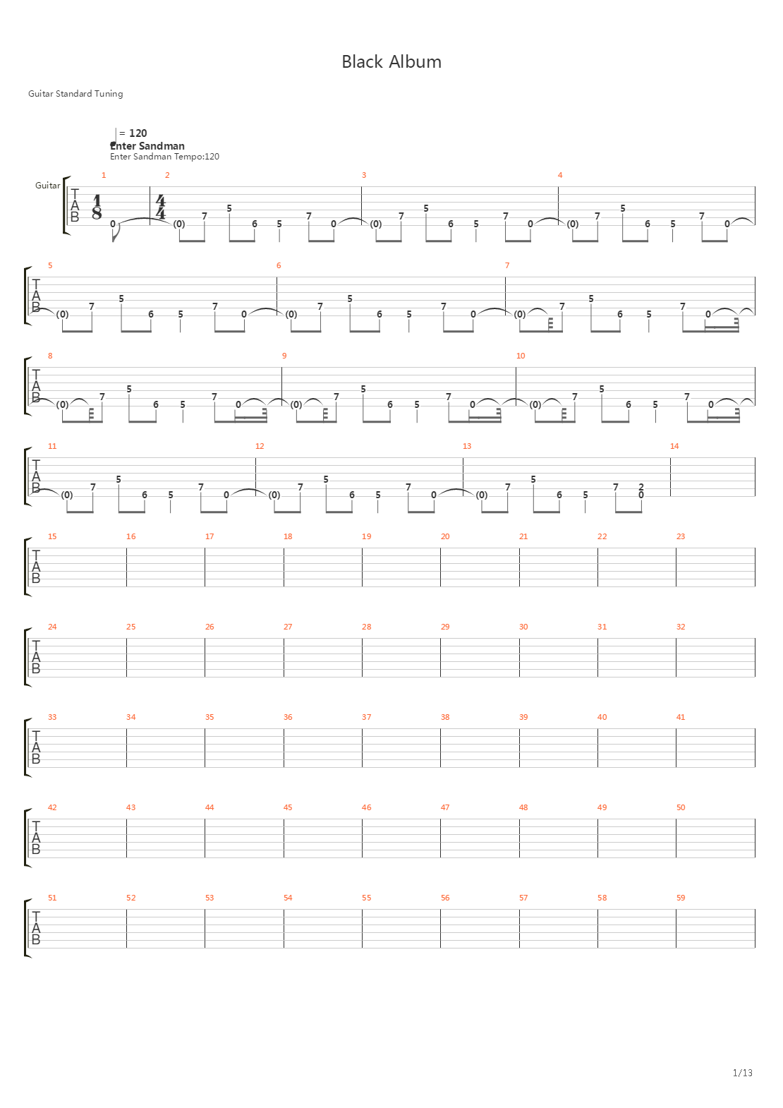 Black Album吉他谱