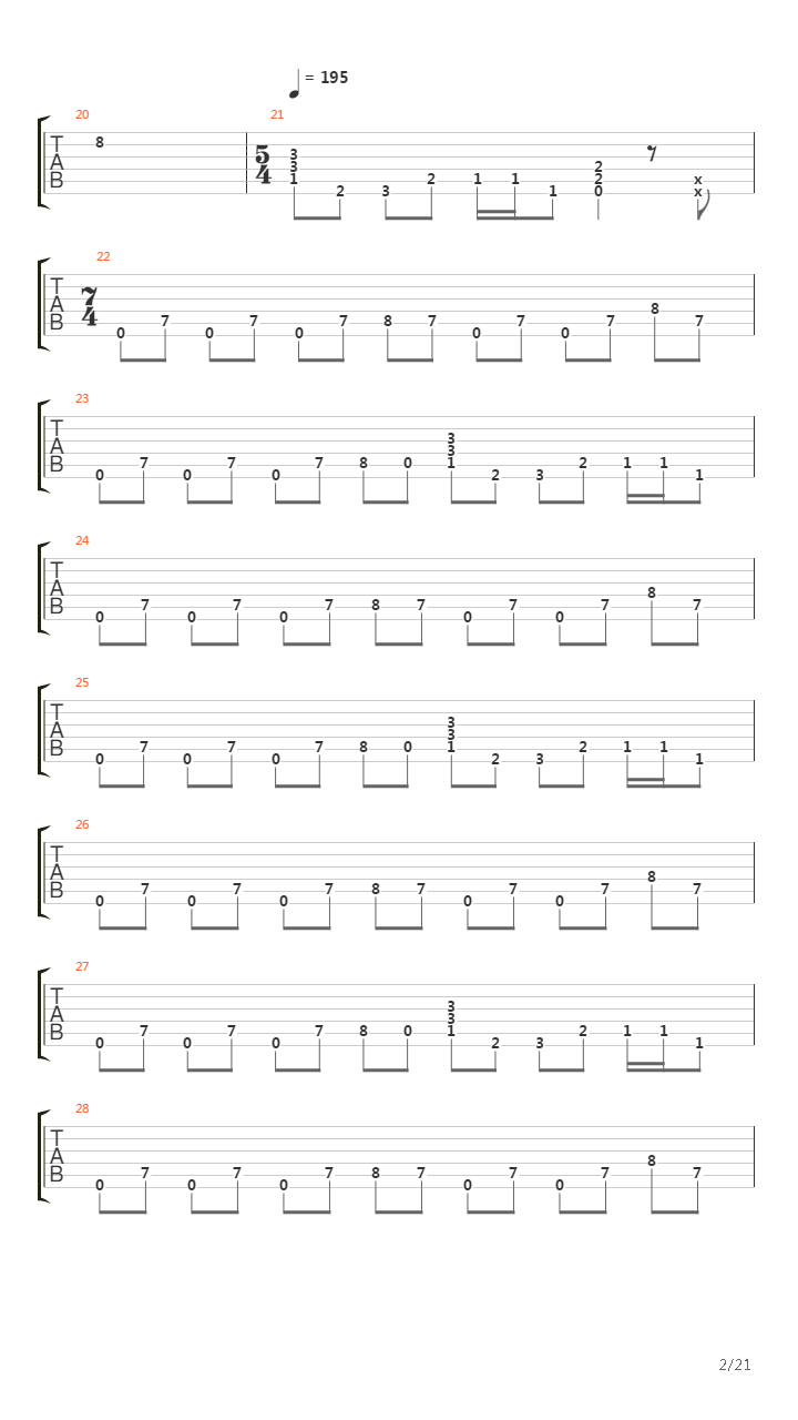 Blackened吉他谱