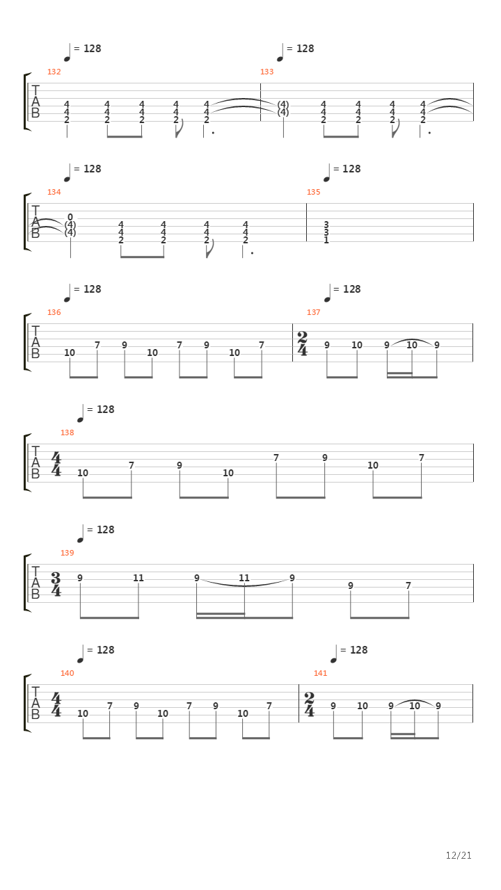 Blackened吉他谱