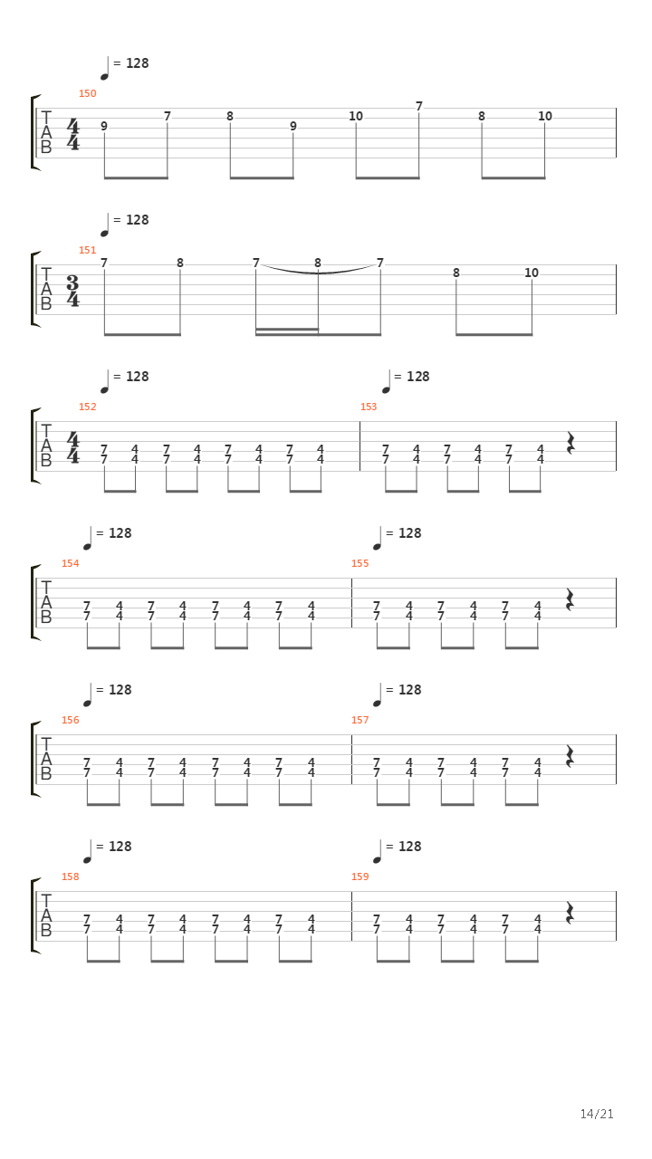 Blackened吉他谱