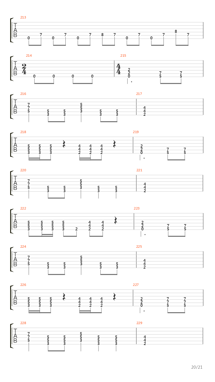 Blackened吉他谱