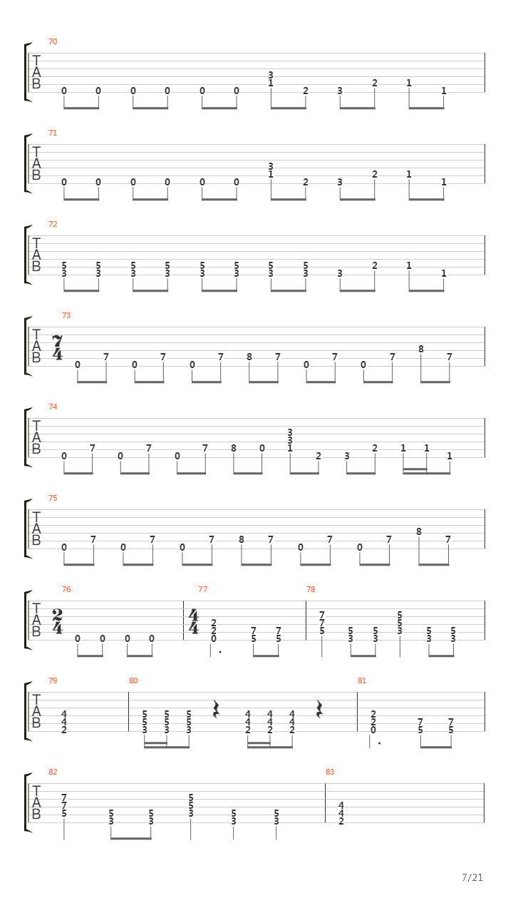 Blackened吉他谱