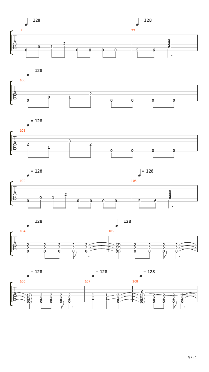 Blackened吉他谱