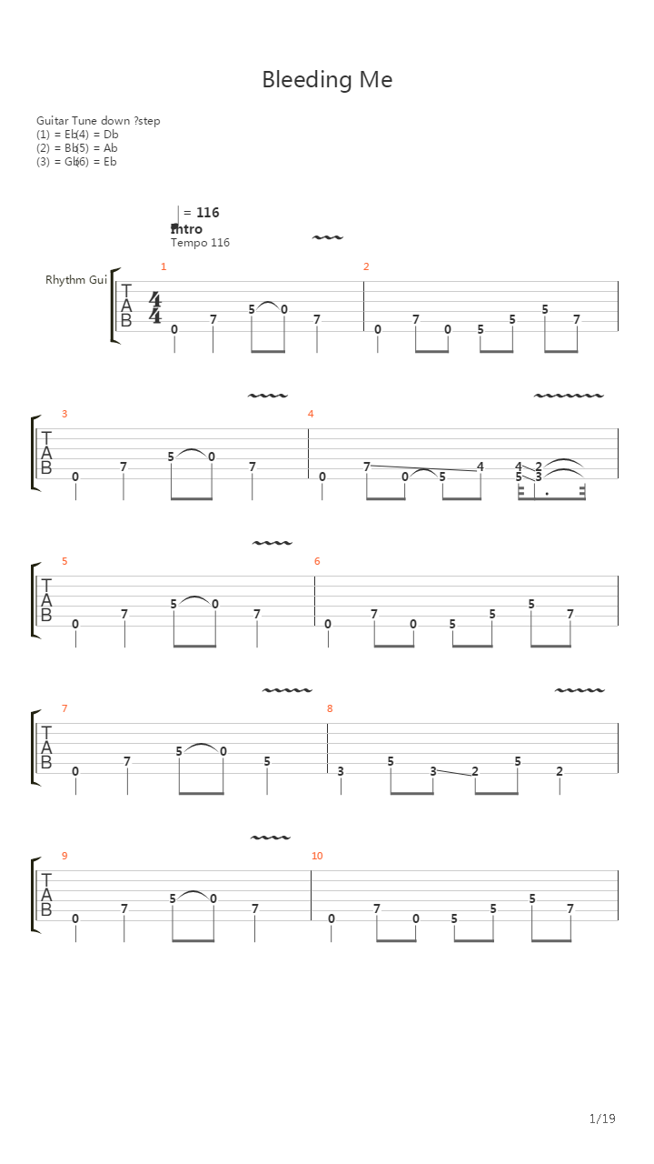 Bleeding Me吉他谱