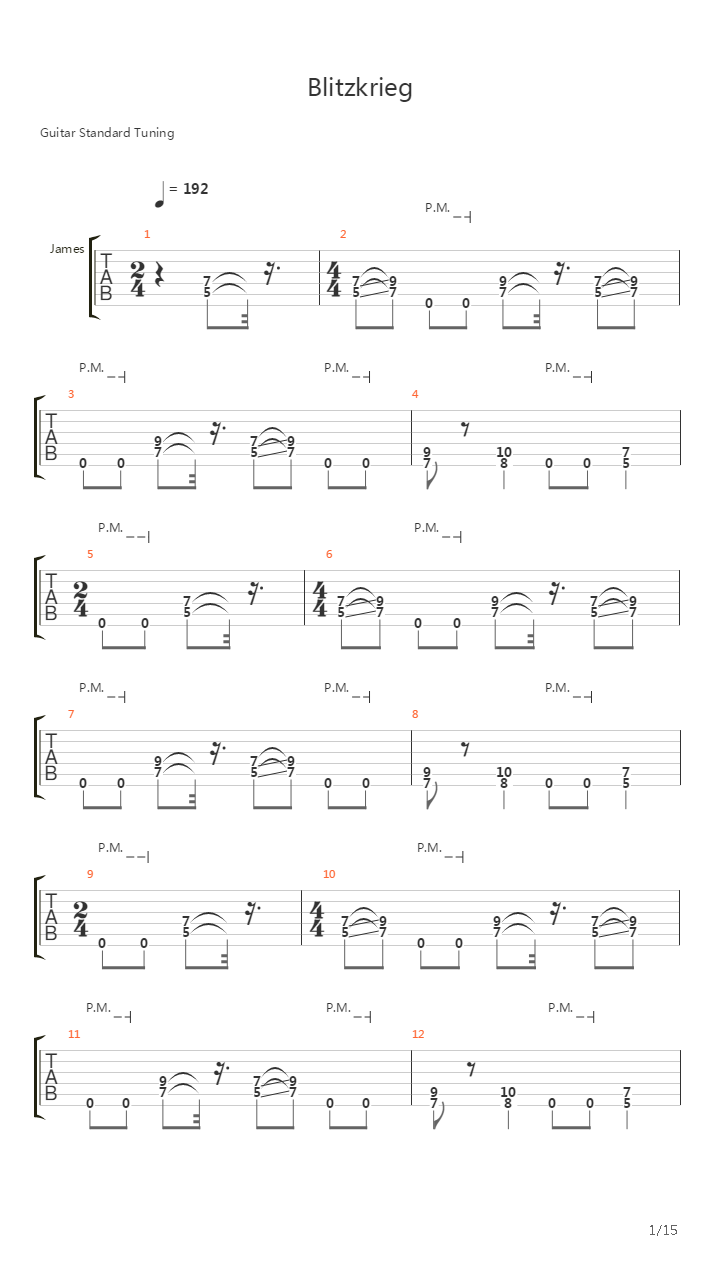 Blitzkrieg吉他谱