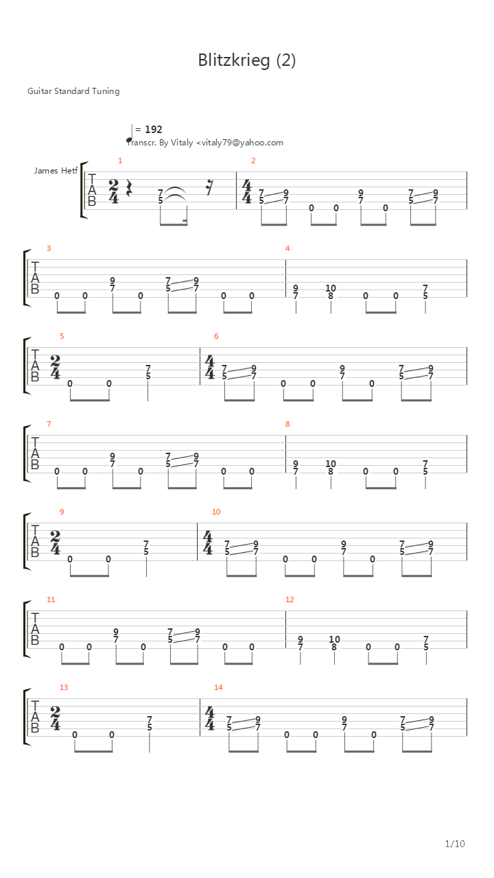 Blitzkrieg吉他谱