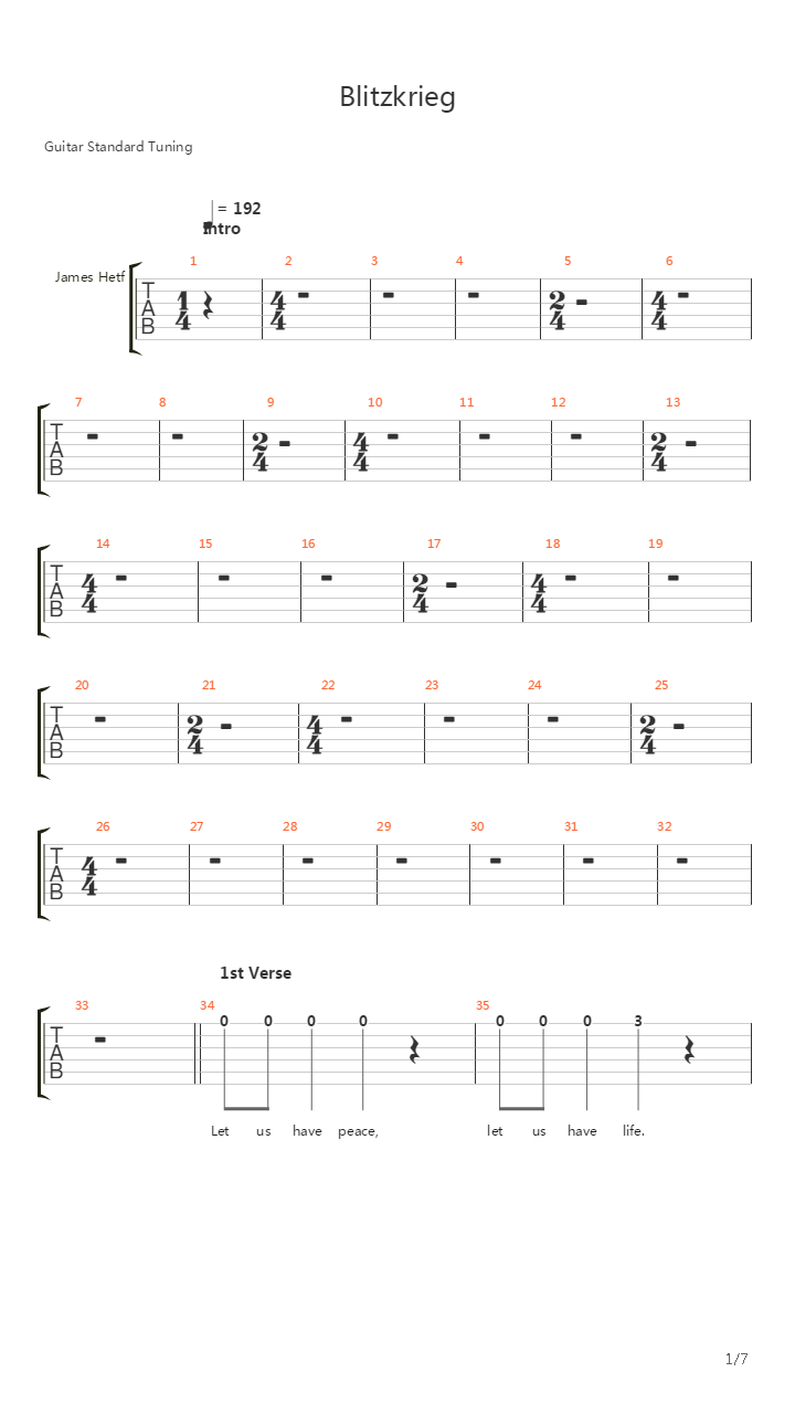 Blitzkrieg吉他谱