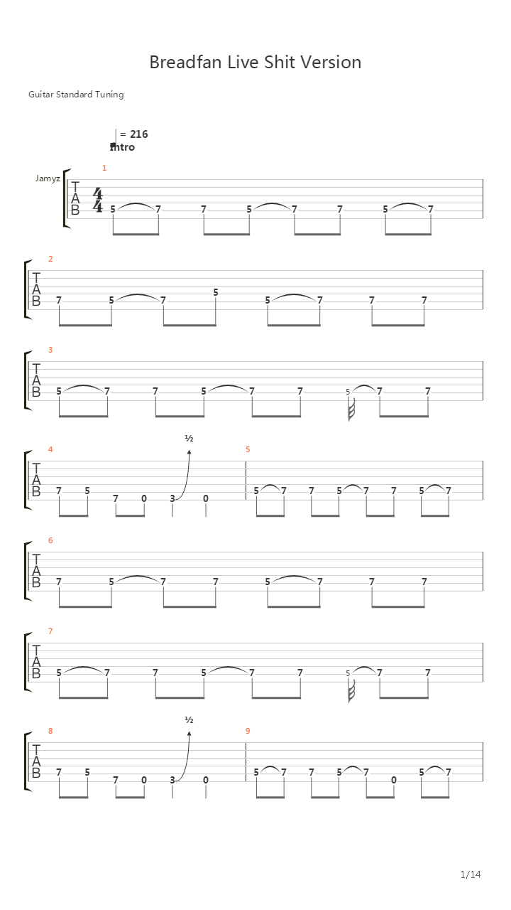 Bredfan吉他谱