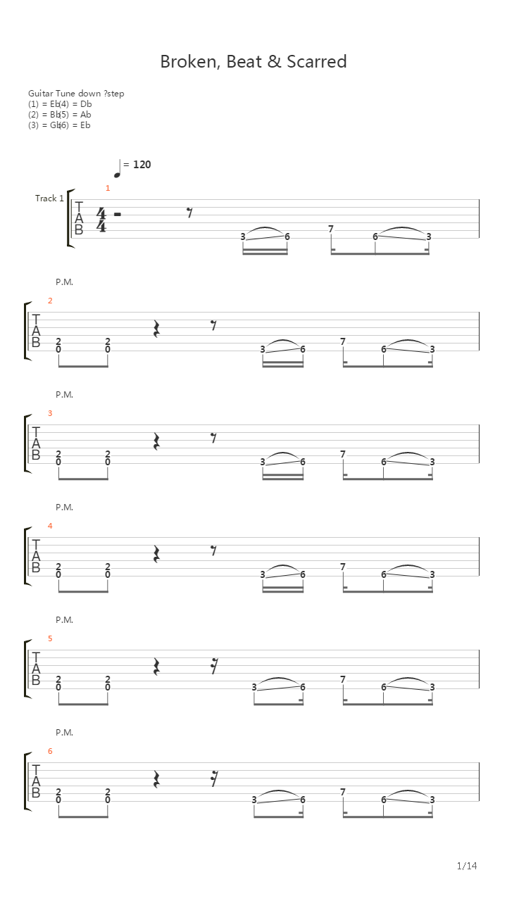 Broken Beat And Scarred吉他谱
