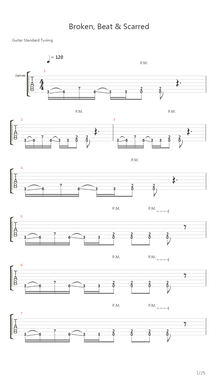 Broken Beat And Scarred吉他谱