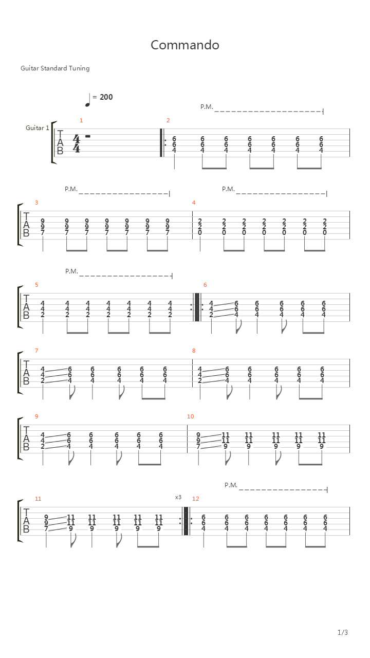 Commando吉他谱