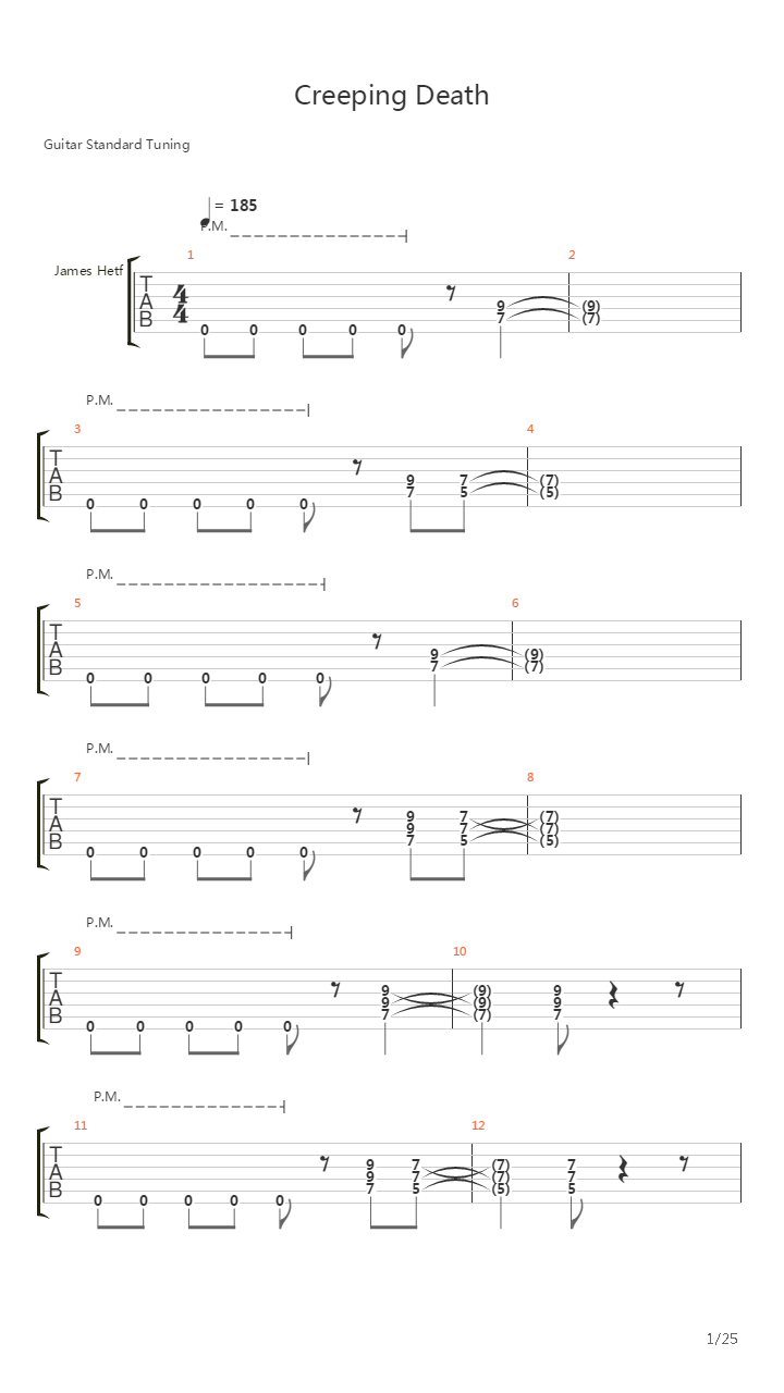 Creeping Death吉他谱