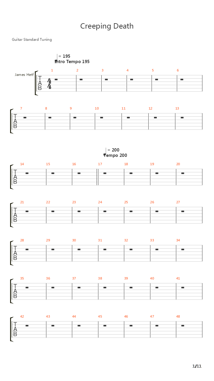 Creeping Death吉他谱