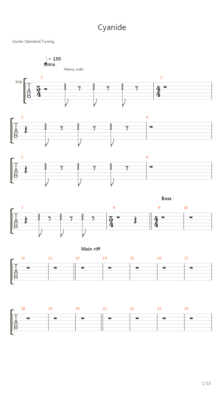 Cyanide吉他谱