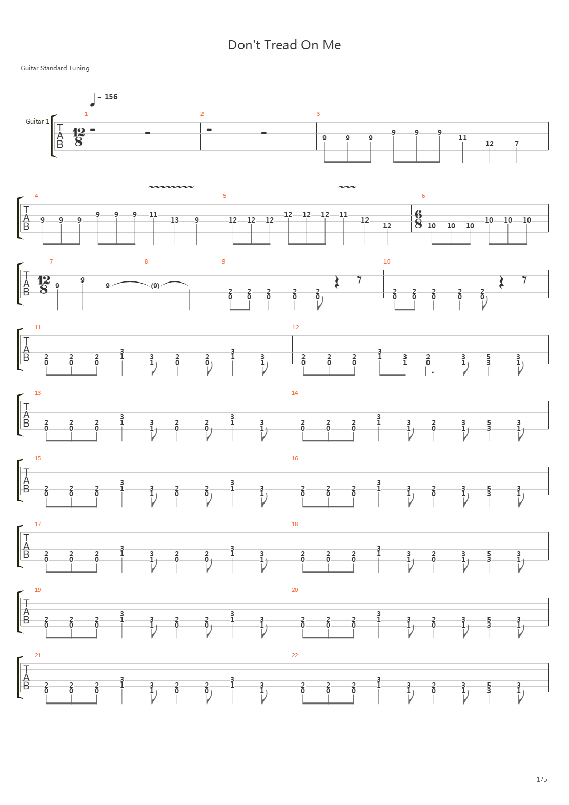 Dont Tread On Me吉他谱