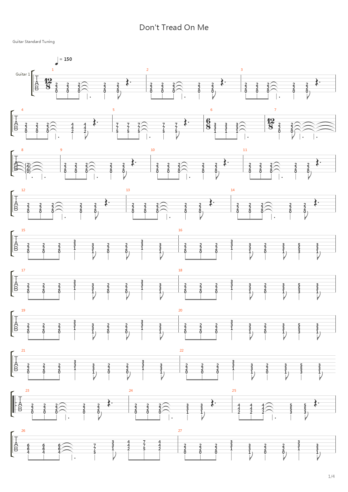 Dont Tread On Me吉他谱